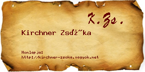 Kirchner Zsóka névjegykártya